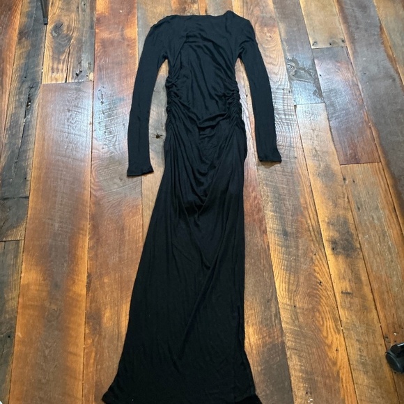 AllSaints Black Long Sleeve Ruched Bodycon Dress Women’s Size 6 (US 10 UK / EU 3 - Picture 2 of 6
